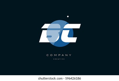 blue circle dot big font alphabet company letter logo white design vector icon template bc b c