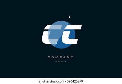blue circle dot big font alphabet company letter logo white design vector icon template cc c