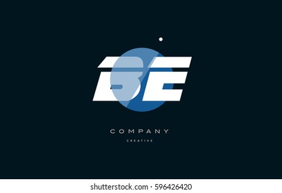 blue circle dot big font alphabet company letter logo white design vector icon template be b e