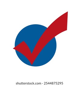 blue circle dot and red checklist