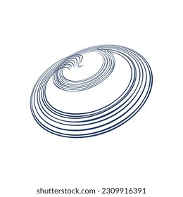 blue circle dynamic lines 3d vector illustration