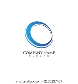 diseño de logotipo de elipse de círculo azul