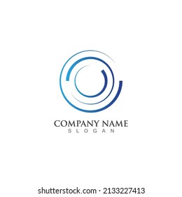 blue circle ellipse logo design