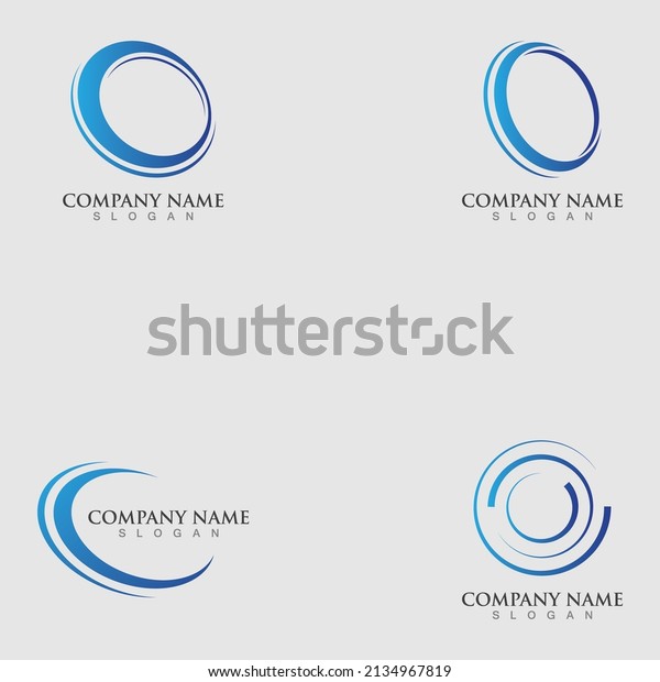 blue circle ellipse logo\
design