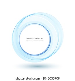 Blue circle frame on white background.Abstract background.Smoke in a circle.