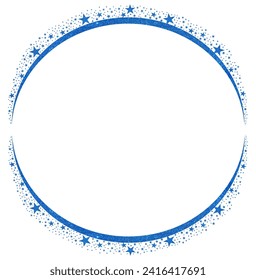 Blue Circle Frame with Sparkle Glitter stars 6