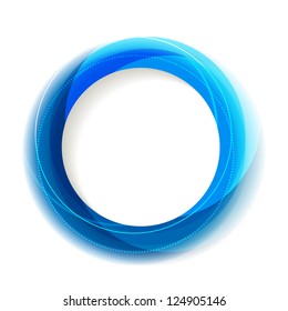 Blue circle frame with white copyspace. Eps10