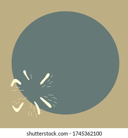 blue circle frame your text. minimalism blue frame on khaki background with white background