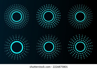 blue circle futuristic interface technology hud vector design.	
