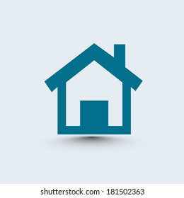 blue circle glossy web icon Home