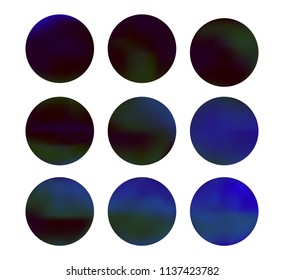 Blue circle gradient set with modern abstract backgrounds. Rainbow fluid covers for calendar, brochure, invitation, cards. Template with round gradient set for screens and mobile app.