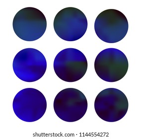 Blue circle gradient set with modern abstract backgrounds. Rainbow fluid covers for calendar, brochure, invitation, cards. Template with round gradient set for screens and mobile app.