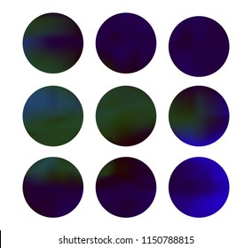 Blue circle gradient set with modern abstract backgrounds. Rainbow fluid covers for calendar, brochure, invitation, cards. Template with round gradient set for screens and mobile app.