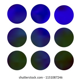 Blue circle gradient set with modern abstract backgrounds. Rainbow fluid covers for calendar, brochure, invitation, cards. Template with round gradient set for screens and mobile app.