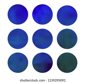 Blue circle gradient set with modern abstract backgrounds. Rainbow fluid covers for calendar, brochure, invitation, cards. Template with round gradient set for screens and mobile app.