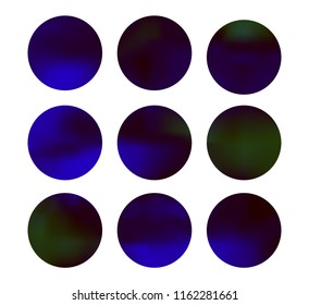 Blue circle gradient set with modern abstract backgrounds. Rainbow fluid covers for calendar, brochure, invitation, cards. Template with round gradient set for screens and mobile app.