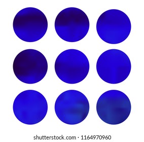 Blue circle gradient set with modern abstract backgrounds. Rainbow fluid covers for calendar, brochure, invitation, cards. Template with round gradient set for screens and mobile app.