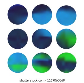 Blue circle gradient set with modern abstract backgrounds. Rainbow fluid covers for calendar, brochure, invitation, cards. Template with round gradient set for screens and mobile app.