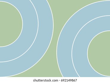 Blue circle haft and green background 