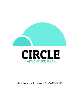 Blue circle Igloo Arctic adventure pack logo concept design illustration