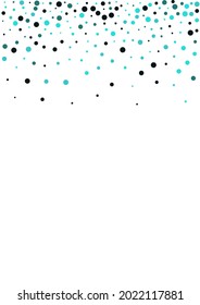 Blue Circle Invitation Vector  White Background. Decoration Shine Wallpaper. Festival Dot Illustration. Turquoise Polka Abstract Backdrop.