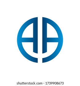 A A blue circle letter logo design vector