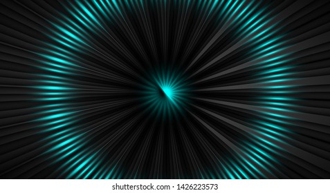 The blue circle of light shadows the fancy background of dark gray