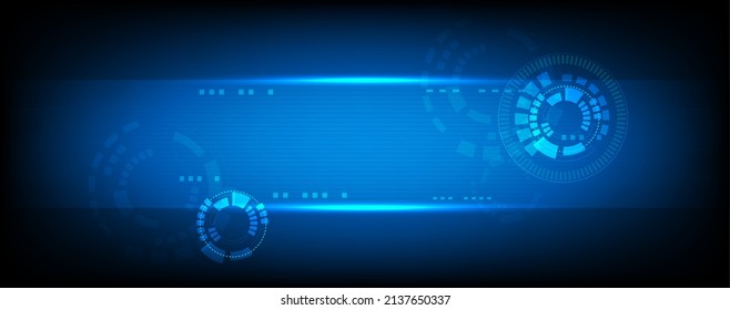 Blue circle and line technology abstract technology innovation concept vector background and glowing light 