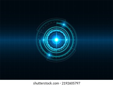 Blue circle and line technology abstract technology innovation concept vector background and glowing light 