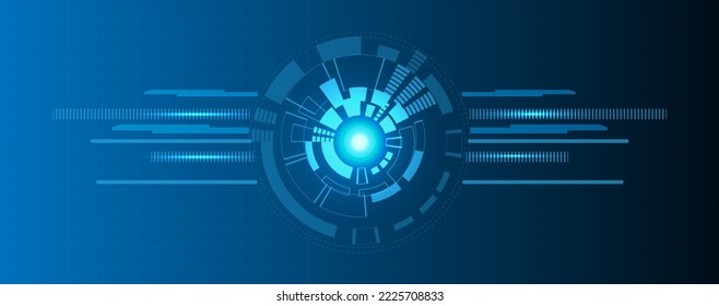 Blue circle and line technology abstract technology innovation concept vector background and glowing light 