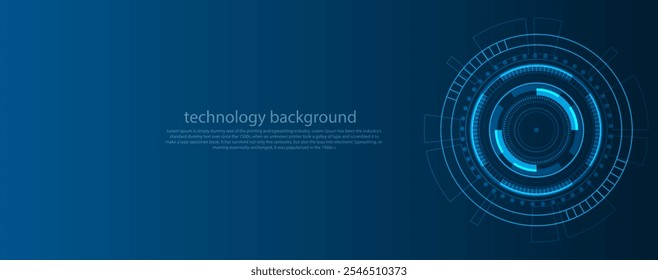 Blue circle and line technology abstract technology innovation concept vector background and glowing light 