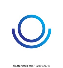 Blue circle logo in clean and minimalism style for company and business