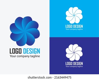 Concepto del logotipo del círculo azul. Plantilla de logotipo.