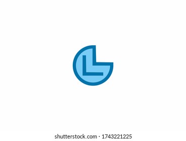 Blue circle logo design concept