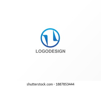 Blue circle logo design identity icon