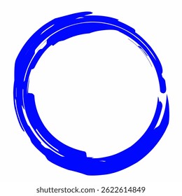 Símbolo de arte desenhado à mão de design de identidade de logotipo de círculo azul