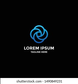 blue Circle Logo. Modern Forms and Abstract Circles Icons and Symbols.