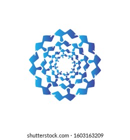 blue circle logo vector art design for your business