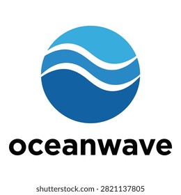A blue circle logo with wavy lines and oceanwave text on white background