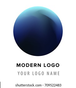 Blue circle. Modern abstract logotype.
