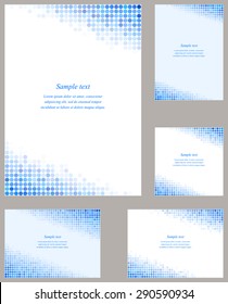 Blue Circle Mosaic Page Corner Design Template For Brochure, Invitation Card, Etc...