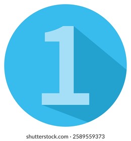 Blue circle with number 1. Typography design icon. Creative vector illustration for business option visualization