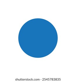  blue circle on transparent background, flat vector illustration