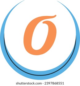 A blue circle with an orange "o" on it. Suitable for logo designs, branding elements, company icons, or promotional materials for businesses with the letter "o" in their name.