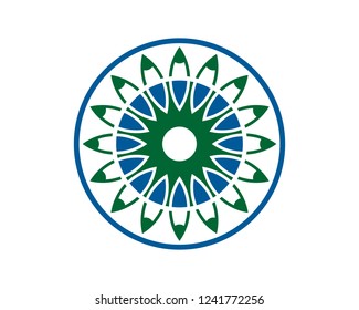 blue circle ornamental design
