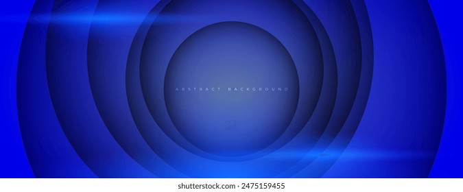 blue circle papercut layer background. abstract circular background