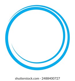 Blue circle, pen draw . Highlight hand drawing circle isolated on white background. Handwritten blue circle. For marking text, numbers, marker pen, pencil and text check, vector illustration. eps 10