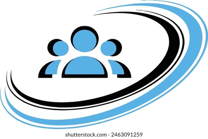 Blue circle with person in center, suitable for diversity, inclusion, connection, unity concepts in presentations, websites, and social media posts.