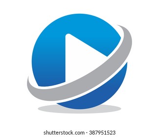 blue circle play button icon sign symbol image