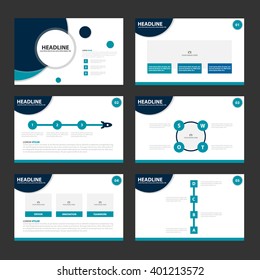 Blue circle presentation templates Infographic elements flat design set for brochure flyer leaflet marketing advertising